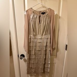 Beige girls dress Ignite Evenings Size 8